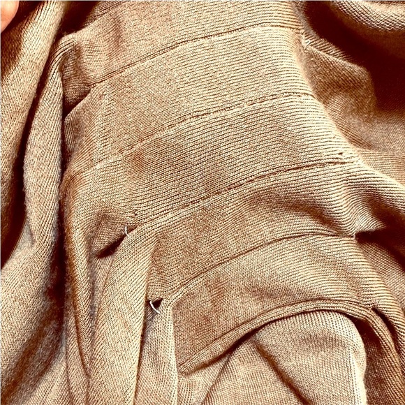 CATHERINE MALANDRINO‎ Camel Wool Ruched Sheath Midi Dress M NEEDS MINOR REPAIRS - Picture 11 of 11